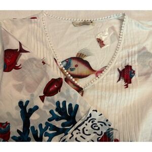 Soft Surroundings Tunic Size 1X Cover Up Beach Resort Aquatic Women's Coastal